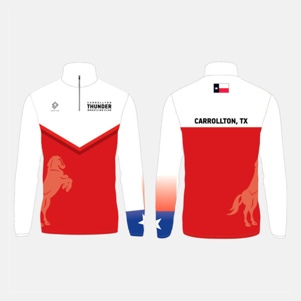 1/4 Zipper Red & White