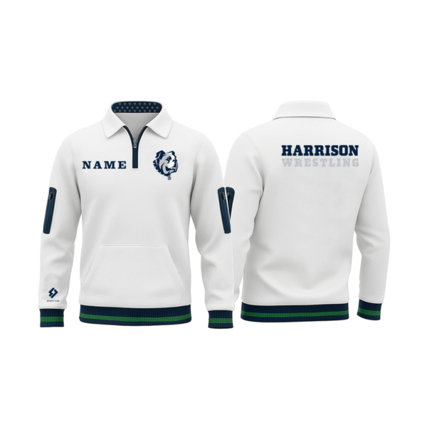 1/4 zipper White with Arm Pockets