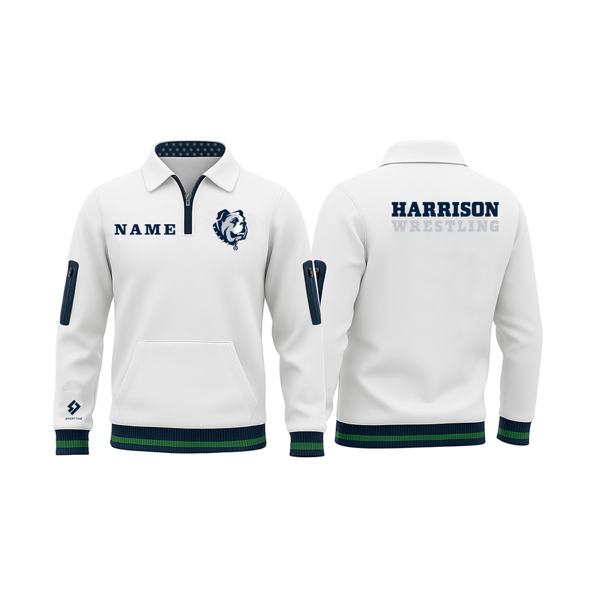 Qzip Jersey with arm zip-white